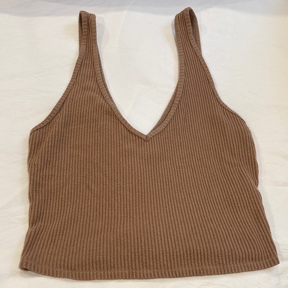 Abercrombie & Fitch Brown Ribbed Tank Top - Size Medium - Picture 1 of 4